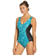 Waterpro Women's Diamond V-Neck One Piece Swimsuit