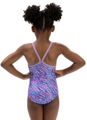 Dolfin Girls' Aurora Print One Piece Swimsuit (Toddler, Little Kid)