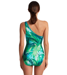 Lauren Ralph Lauren Women's Cartago Palms One Shoulder One Piece Swimsuit