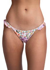 JOLYN Women's Karlee Cottage Patch Side Ruffles Low Rise Bikini Bottom