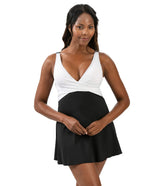 Dolfin Aquashape Women's Solid V-Neck Wrap Front Swim Dress