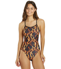 Dolfin Women's Reliance Vapor Print V-Back One Piece Swimsuit