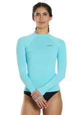 Xcel Women's Premium Stretch Long Sleeve Rash Guard with Key Pocket