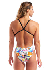 Arena Women's Collage Xcriss Cross Back One Piece Swimsuit