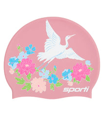 Sporti Limited Edition Crane Silicone Swim Cap