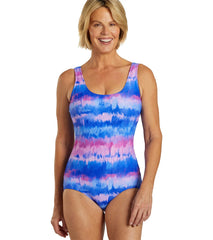 Sporti HydroLast Malibu Sunrise Chlorine Resistant Moderate Scoop Back One Piece Swimsuit