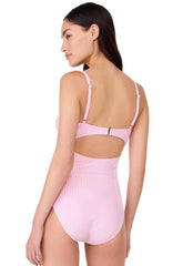 Kate Spade Women's Tide Stripe Smocked One Piece Swimsuit