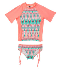 Hurley Girls' Phoenix Surf Rashguard Set (4T-6x)