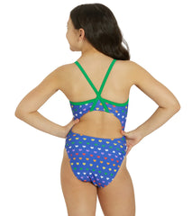 Sporti Rainbow Heart Thin Strap One Piece Swimsuit Youth (22-28)