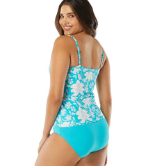 Beach House Women's Coastal Botanical Lola Wrap Tankini Top