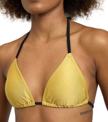 Arena Women's 50th Anniversary Shiny Gold Triangle Bikini Top