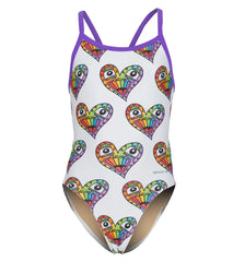 Sporti x Tyler Wallach Limited Edition Heart Face Thin Strap One Piece Swimsuit Youth (22-28)