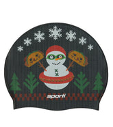 Sporti Limited Edition Granny Sweater Snowman Silicone Swim Cap Jr.