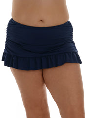 La Blanca Women's Plus Size Island Goddess Ruffle Swim Skirt