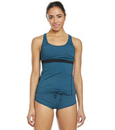 Sporti Active Ribbed Racerback Solid Tankini Top