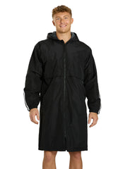 Sporti Striped Comfort Fleece-Lined Swim Parka