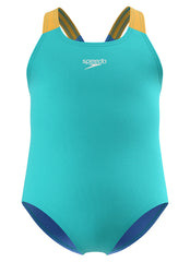 Speedo Girls' Color Block Medalist One Piece Swimsuit (Baby, Toddler, Little Kid)