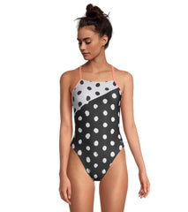Speedo Women's Printed Spliced Tie Back One Piece Swimsuit