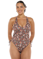 Body Glove Women's Belle Missy V Neck One Piece Swimsuit