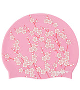 Sporti Cherry Blossom Silicone Swim Cap