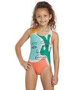 Sporti x aLILscribble Limited Edition Summer Heat Wide Strap Cross Back One Piece Swimsuit Youth (22-28)