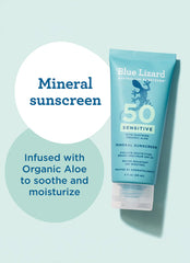 Blue Lizard Sensitive Mineral SPF 50 Sunscreen Lotion Tube 3 oz