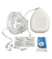 Ambu CPR Mask With O2 Inlet, Headstrap, Gloves, And Wipes, Blank No Logo