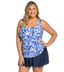 Maxine Women's Plus Size Global Groove Adjustable Tank Swim Dress