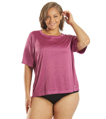 Sporti Women's Plus Size S/S Hybrid UPF 50+ Sun Shirt