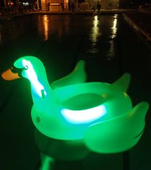 Swimline Giant LED Light-Up Swan Ride-On Lounger