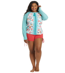 Beach House Women's Plus Size Floral Fantasy Scarlett Sun Guard Long Sleeve Top