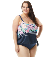 Beach House Plus Size Between The Lines Sarah Blouson Tankini Top
