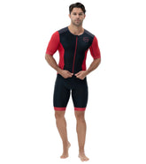 Zone3 Men's Aquaflo Plus Full Zip Short Sleeve Tri Suit