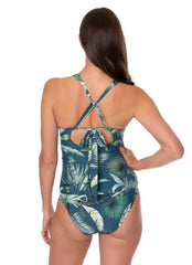 Jantzen Women's Palm Toile Louise Wrap Tankini Top