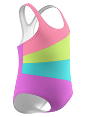 Speedo Girls' Radiating Splice One Piece Swimsuit (Baby, Toddler, Little Kid)