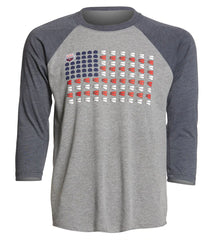 USA Swimming Unisex Caps and Fins Raglan T-Shirt