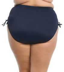 Maxine Women's Plus Size Solid Adjustable Ties Full Bikini Bottom