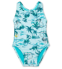 Speedo Girls' Printed Snap One Piece Swimsuit (Baby, Toddler)