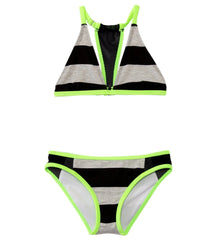 Hurley Girls' Prism Bandeau Top Tunnel Bottom Bikini Set (7yrs-14yrs)