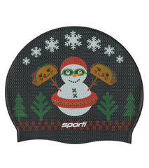 Sporti Limited Edition Granny Sweater Snowman Silicone Swim Cap