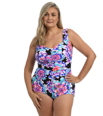 Maxine Women's Plus Size Mums The Word Girl Leg One Piece Swimsuit