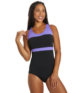Dolfin Conservative Color Block Lap Suit Swimsuit