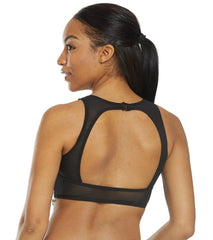 Sporti Active High Neck Color Block Crop Bikini Top