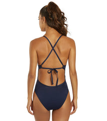 Dolfin Women's Solid Tie Back One Piece Swimsuit