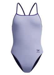 Speedo Women's Solid Turnback One Piece Swimsuit
