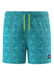 Speedo Boys' Hyper Teal Print 13" Volley Swim Trunks (Toddler, Little Kid, Big Kid)
