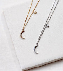 TAI Jewelry Moon Pendant with Star Charm