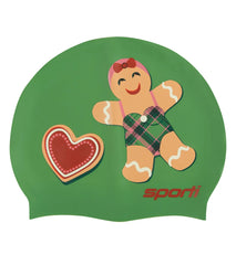 Sporti Oh Snap Gingerbread Silicone Swim Cap Jr.