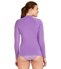 Speedo Women's Full Zip Long Sleeve Colorblock Rashguard