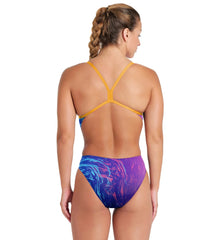 Arena Women's Groovy Challenge Back One Piece Swimsuit